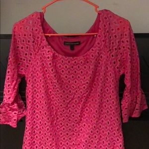 Cute hot pink dress. Adorable bell sleeves.